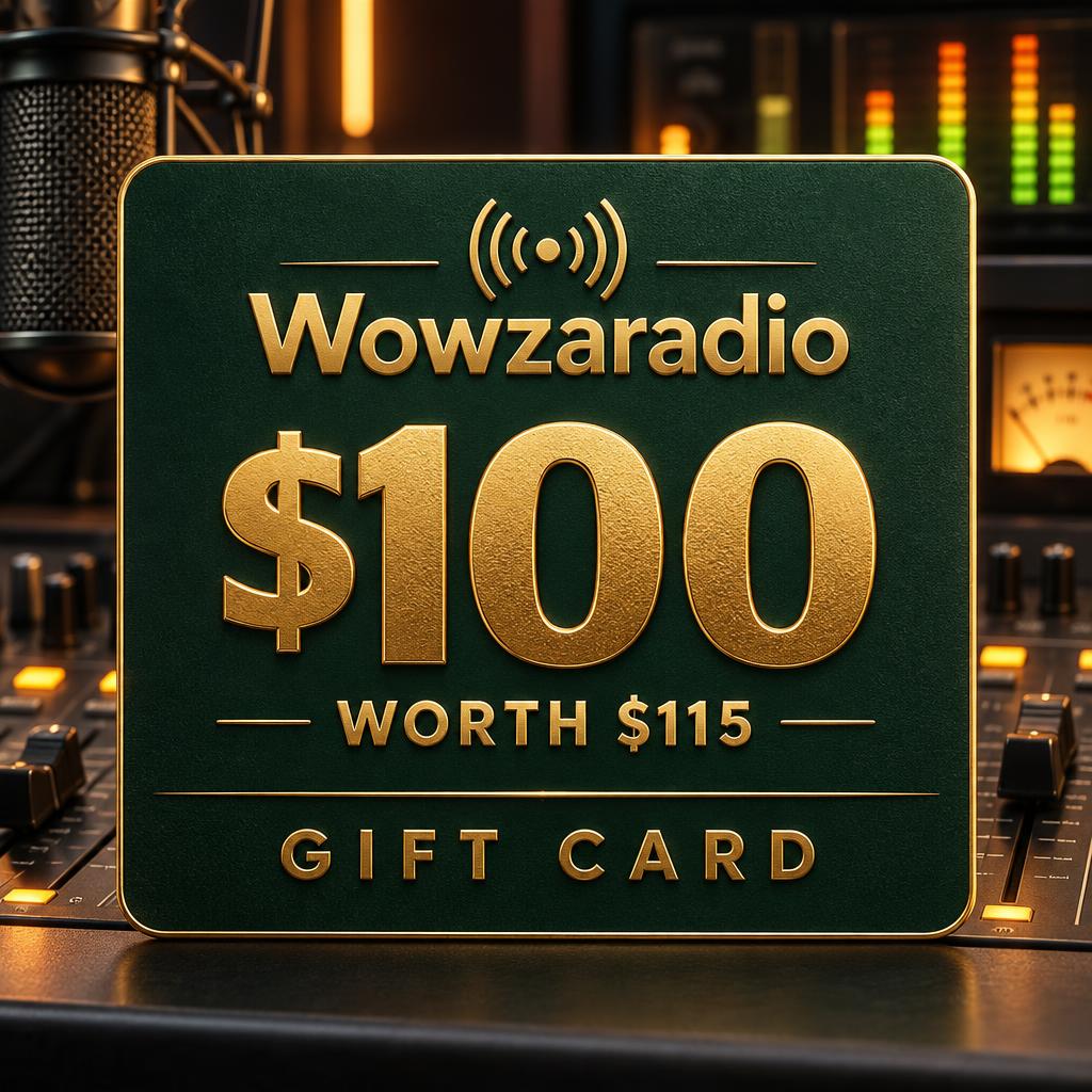 Wowzaradio Gift Card — $100 (worth $115)