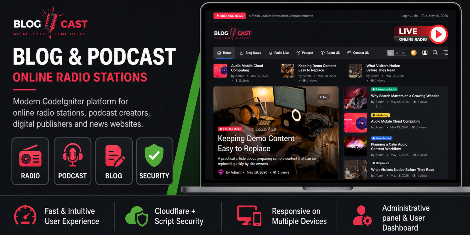 Blogcast - Live Radio Streaming