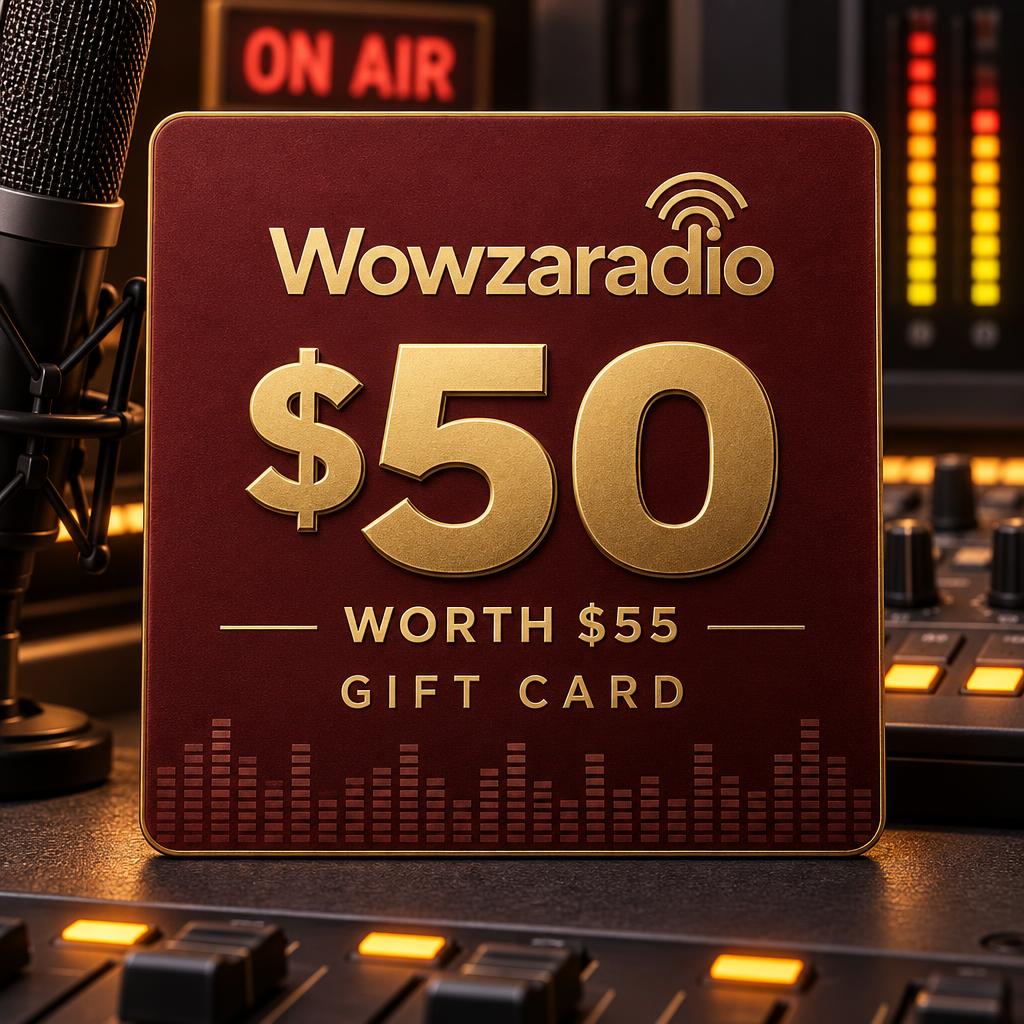 Wowzaradio Gift Card — $50 (worth $55)