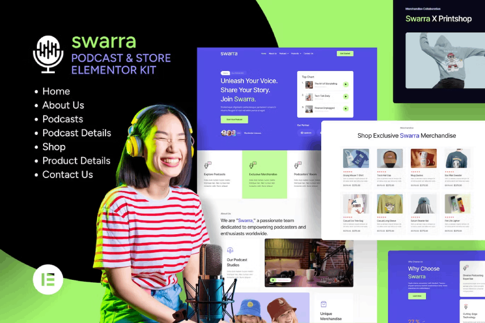 Swarra – Podcast Streaming & Merchandise Store